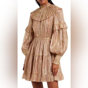 Averil Ruffled Georgette Dress EUC